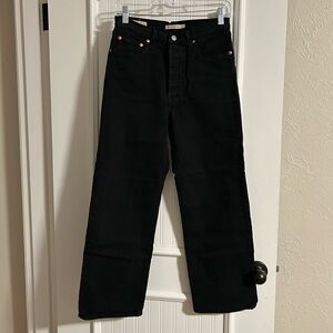 levi's ribcage straight ankle jeans - black